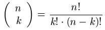 Binomialkoeffizient Formel