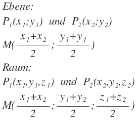 berechnung-des-mittelpunkts-einer-strecke-formel